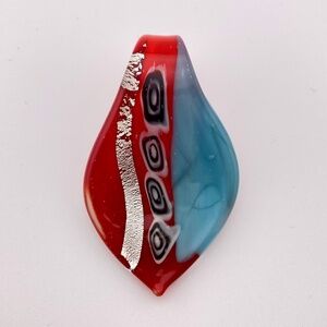 Art Glass Pendant Red Blue